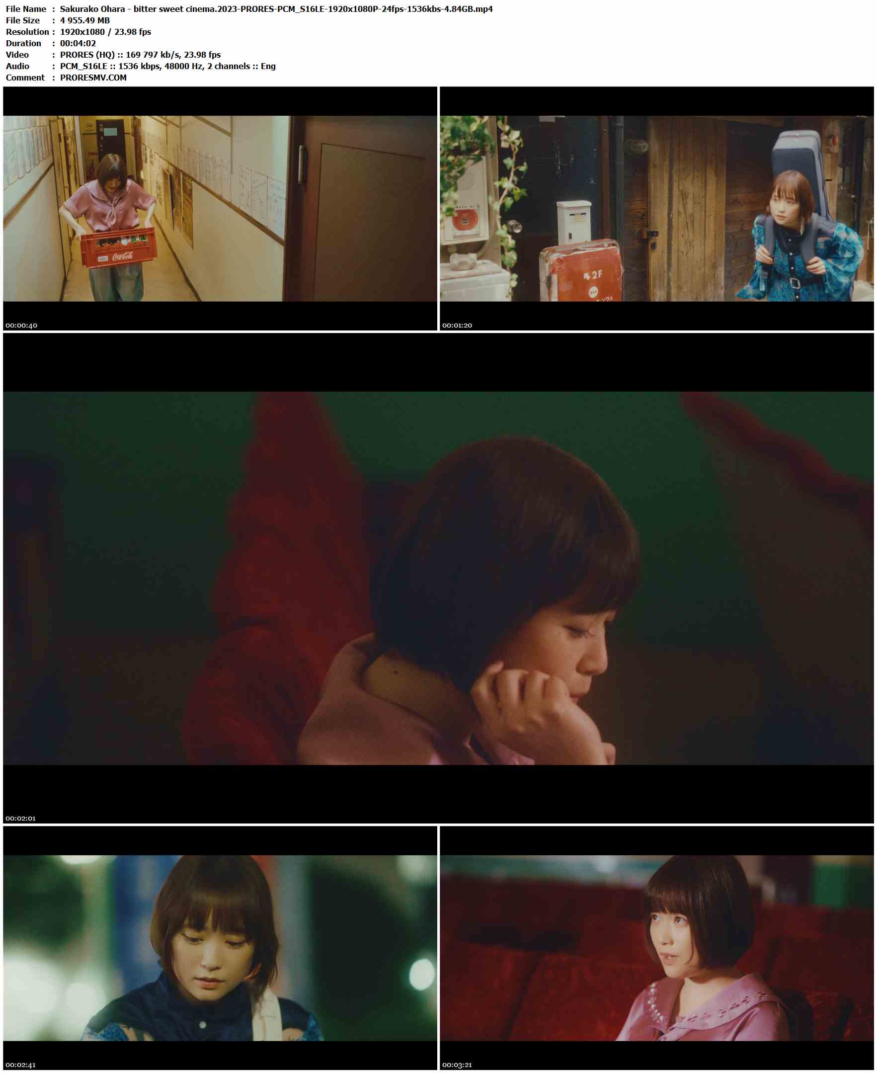 Sakurako Ohara - bitter sweet cinema.2023-PRORES-PCM_S16LE-1920x1080P-24fps-1536kbs-4.84GB官方MV_高清MV